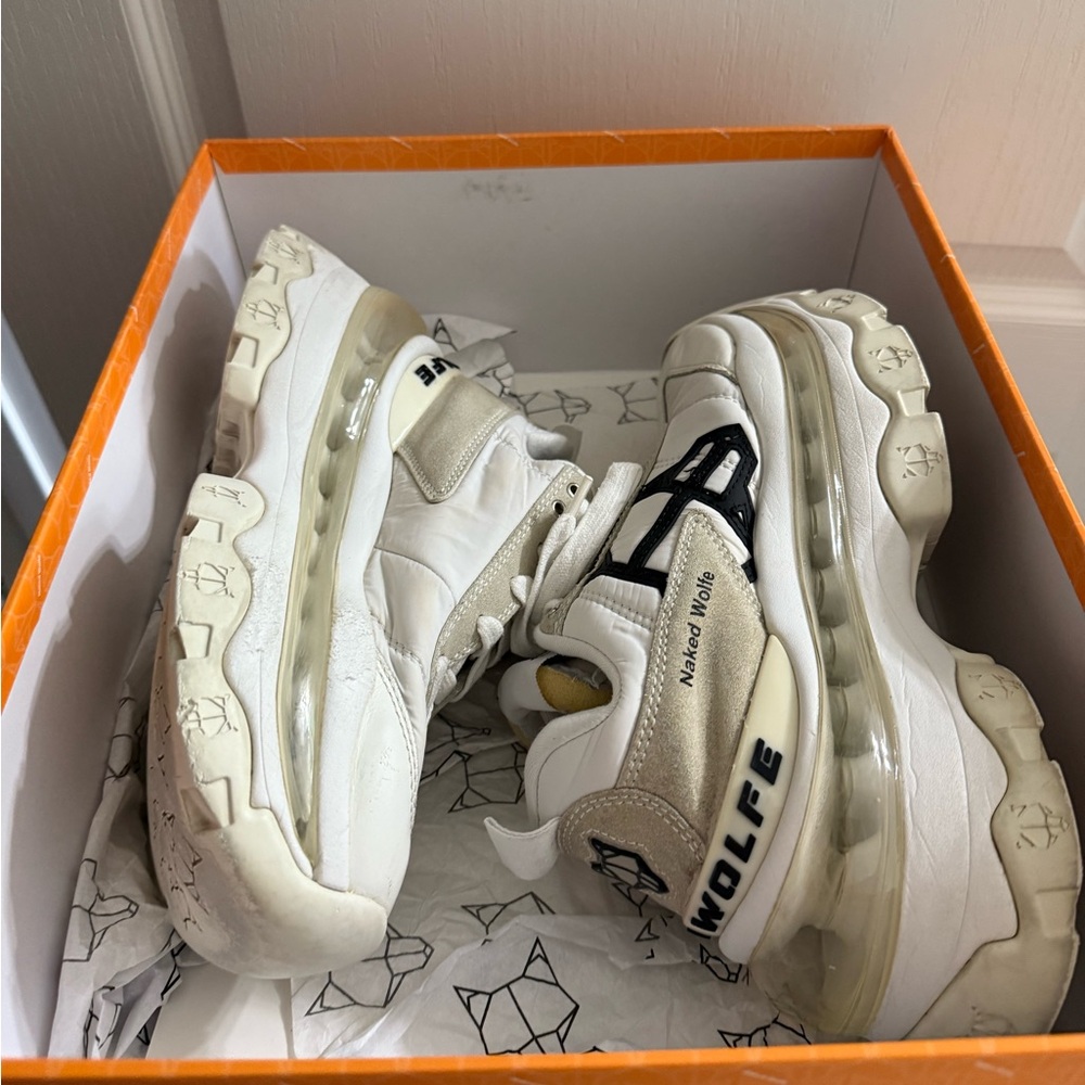 Naked Wolfe Cream and Black Sneakers